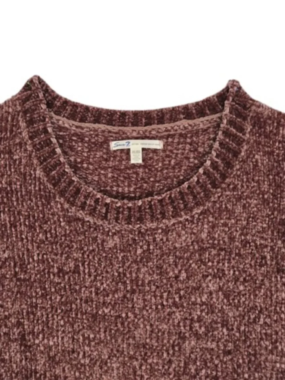 Seven7 Mauve Chenille Fuzzy Sweater XXL